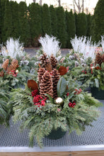 Load image into Gallery viewer, Xmas 12in Mixed Container Liner Dancing Pinecones