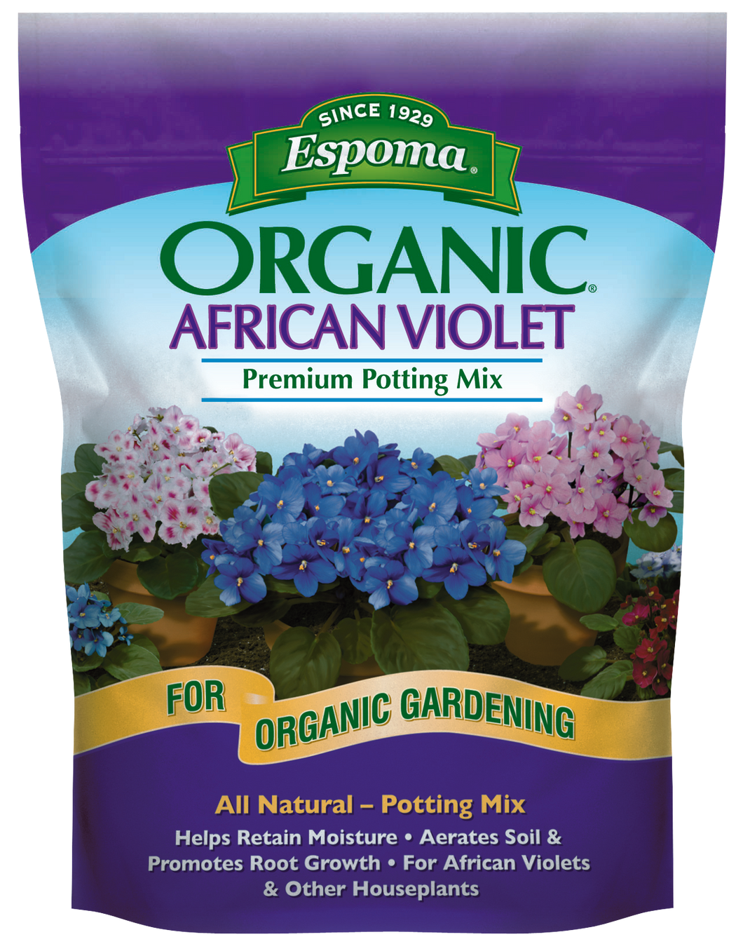 Espoma Organic African Violet Potting Mix 4 Quart Bag