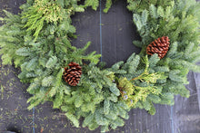 Load image into Gallery viewer, Noble Fir Mixed Wreath 36&quot;
